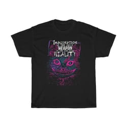 grinning cat, imagination neon goth unisex t-shirt