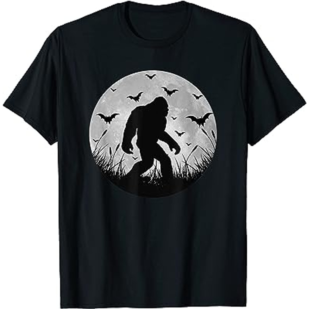 Scary Bigfoot Halloween Yeti Moon Silhouette Sasquatch T-Shirt.jpg