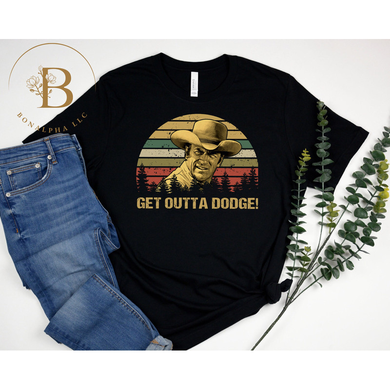 Get Outta Dodge Vintage T-Shirt, Gunsmoke Shirt, Cowboy Movie Shirt, Gun Battle Movie Shirt.jpg