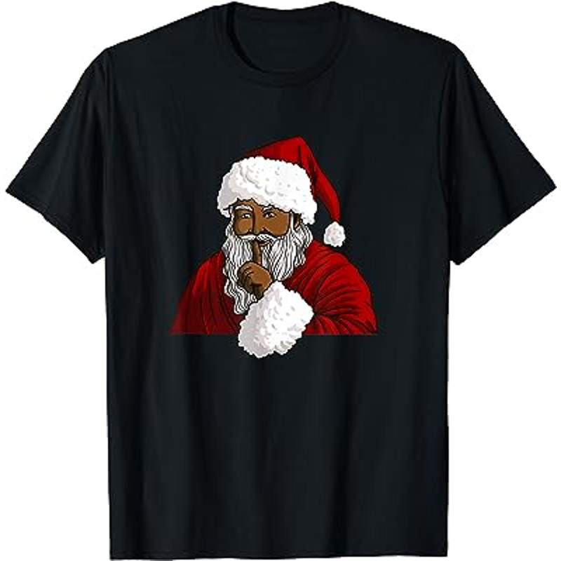 Black African American Santa Gift Black Merry Christmas T-Shirt.jpg