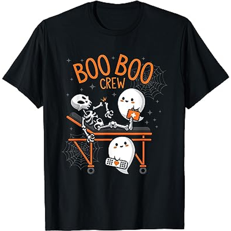 Boo Boo Crew Ghost Doctor Paramedic EMT Nurse Halloween T-Shirt.jpg