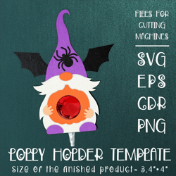 Halloween Gnome | Lollipop Holder | Paper Craft Template SVG