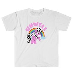 unwell little pony - y2k 2000s kawaii harajuku rainbow cutesy pastel colorful adorable unisex t-shirt