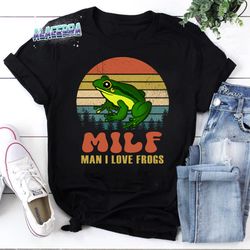 milf man i love frogs vintage t-shirt, frog shirt, frog lover shirt, humor shirt, man i love frogs, milf shirt
