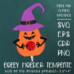 Halloween Pumpkin | Lollipop Holder | Paper Craft Template SVG