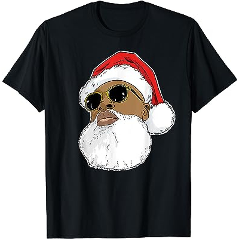 Black hip hop Santa Claus novelty African American Santa T-Shirt.jpg