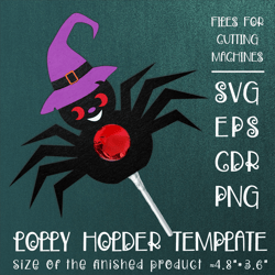 Halloween Spider | Lollipop Holder | Paper Craft Template SVG