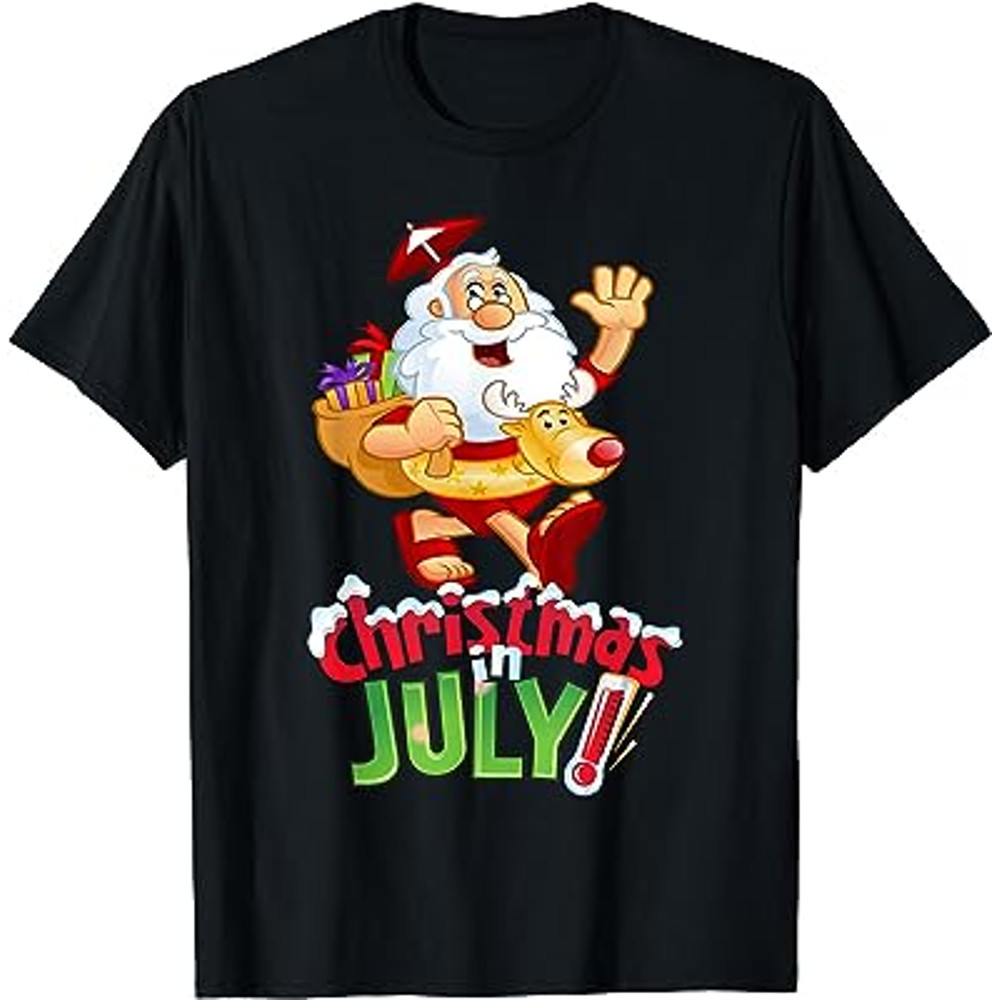 Funny Christmas in July Shirt Summer Reindeer Float Xmas T-Shirt.jpg