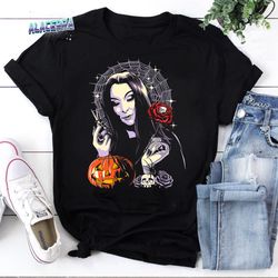 sweet morticia the addams family unisex vintage t-shirt, morticia shirt, the addams family shirt, morticia gift shirt