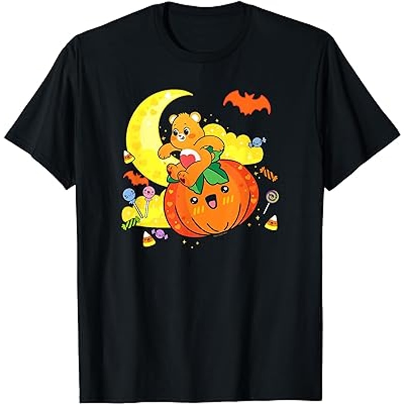 Halloween Tenderheart Bear Pumpkin and Moon T-Shirt.jpg