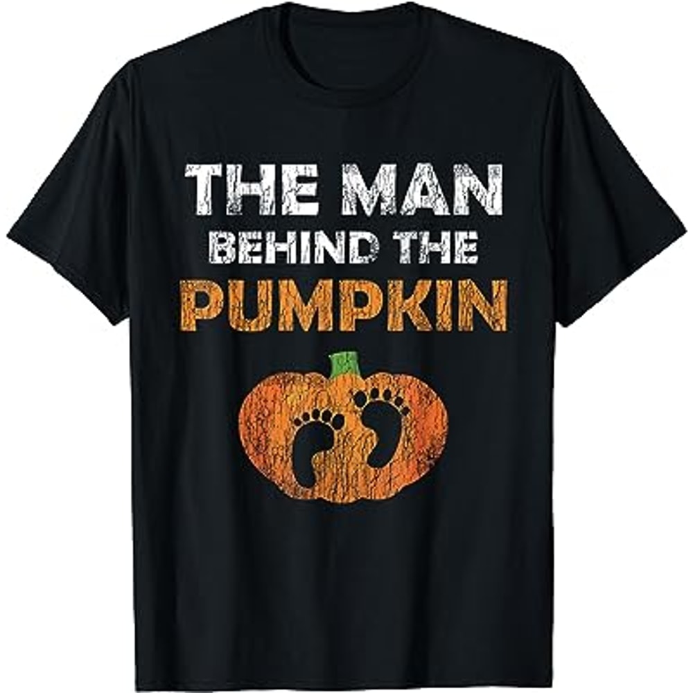 Pregnant Halloween Costume for Dad Expecting Lil Pumpkin T-Shirt.jpg