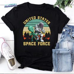 retro us space force graphic vintage sunset alien punch unisex vintage t-shirt, alien punch shirt, funny alien ufo shirt