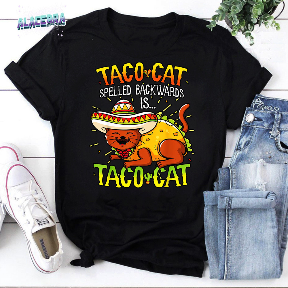 Taco Cat Spelled Backwards Is Taco Cat Funny Vintage T-Shirt, Taco Cat Shirt, Funny Taco Cat Shirt, For Taco Lover Shirt.jpg