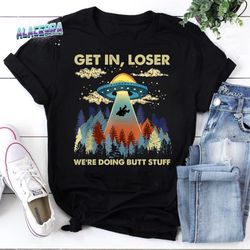 bigfoot alien ufo shirt bigfoot get in loser vintage t-shirt, bigfoot shirt, funny bigfoot alien shirt, funny alien shir