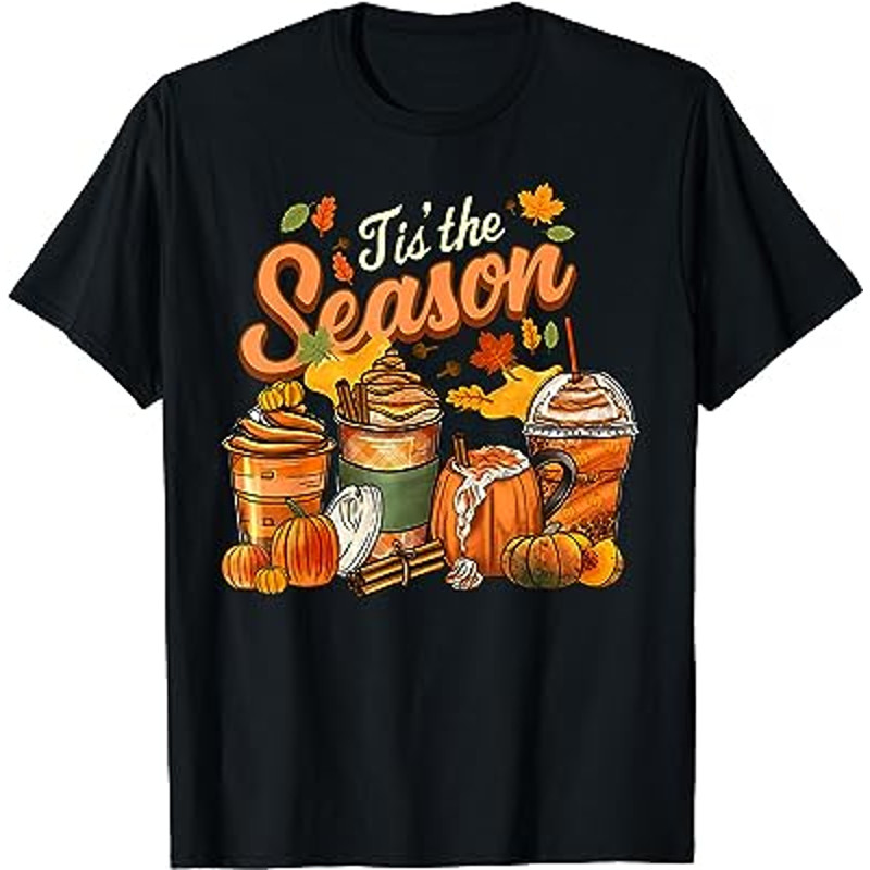 Tis The Season Pumpkin Spice Latte Halloween Fall Coffee T-Shirt.jpg