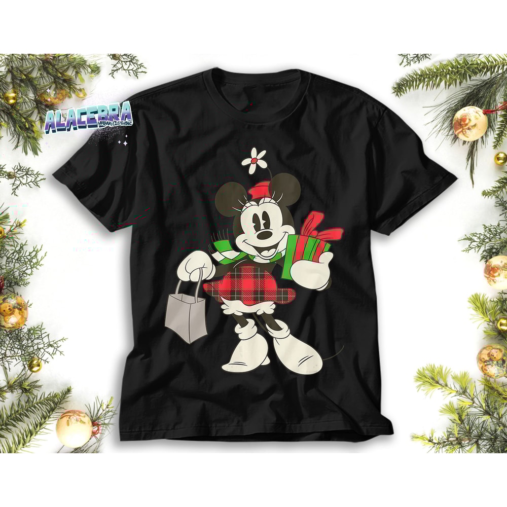 Vintage Minnie Mouse Retro Holiday Christmas Plaid Vintage T-Shirt, Minnie Mouse Christmas Shirt, Love Christmas Day Shirt.jpg