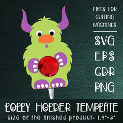 Horned Monster | Lollipop Holder | Paper Craft Template SVG
