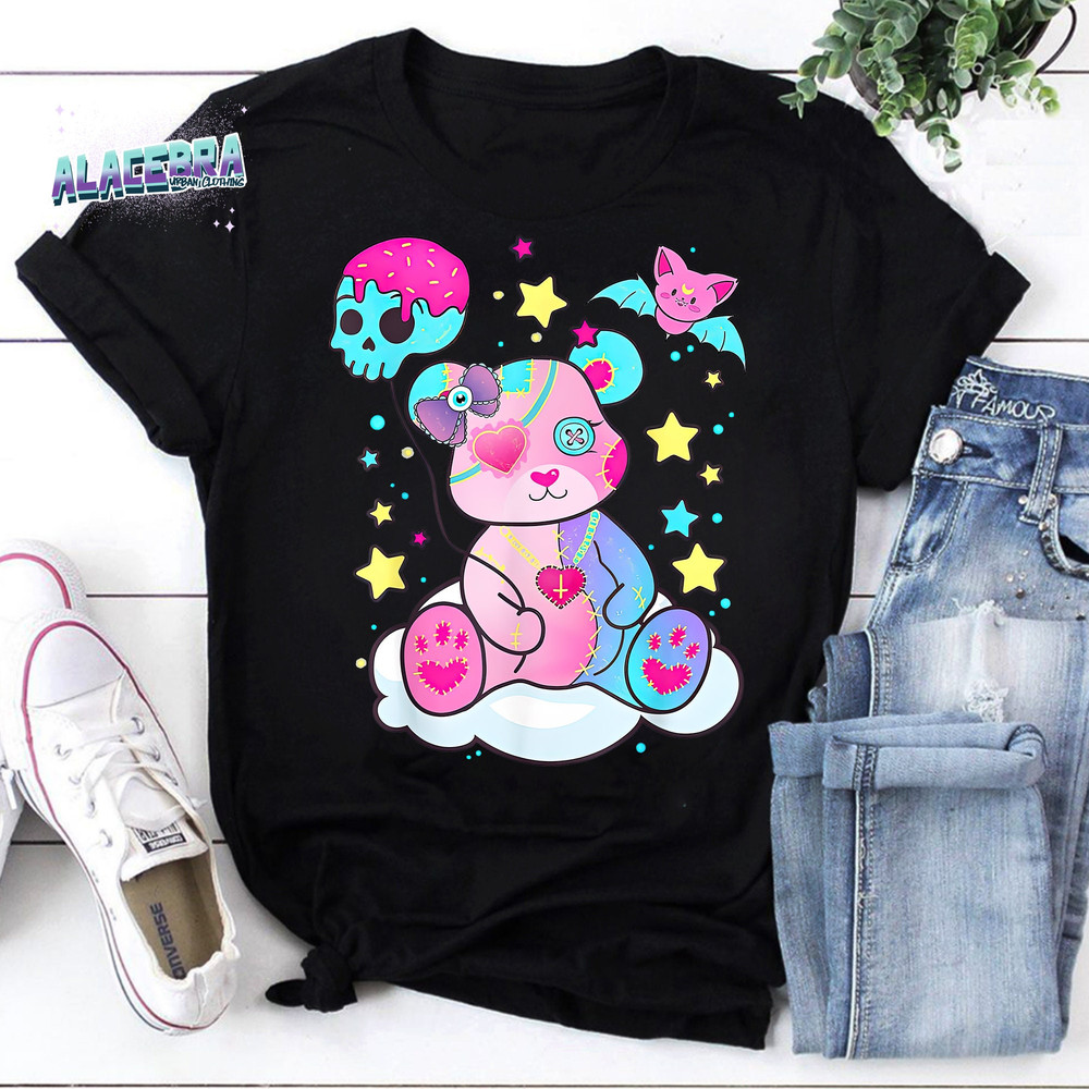 Cute Aesthetic Creepy Bear Kawaii Pastel Goth Clothes Vintage T-Shirt, Cute Bear Shirt, Bear Goth Shirt, For Bear Lover Shirt.jpg