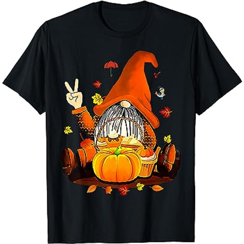 Gnome Witch Halloween Costume Pumpkin Autumn Thanksgiving T-Shirt.jpg