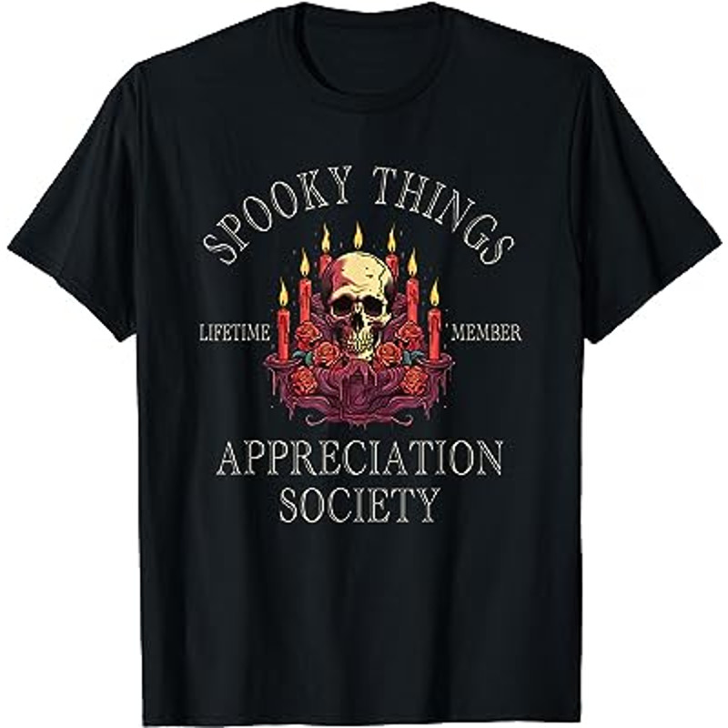 Halloween Spooky Things Appreciation Society, Skull Roses T-Shirt.jpg