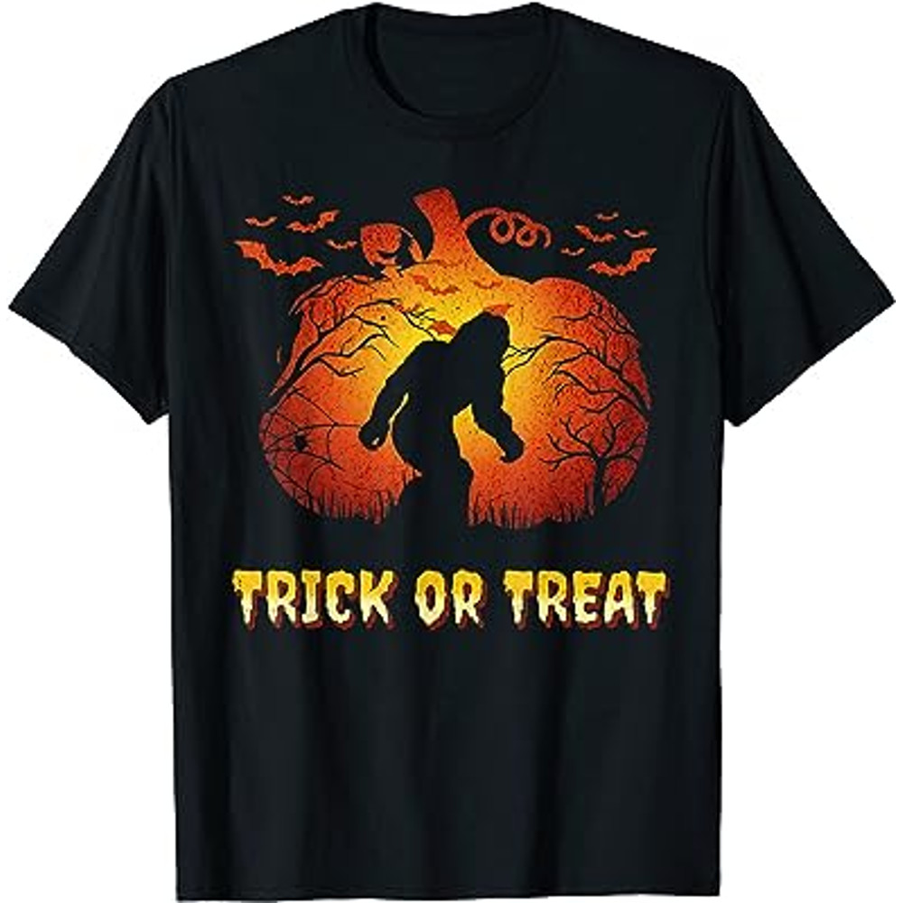 Trick or Treat Bigfoot Sasquatch Jack O Lantern Halloween T-Shirt.jpg