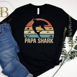 papa shark vintage t-shirt, papa shirt, fathers day gift for grandpa, christmas gift, grandpa shirt, shark party shirts,