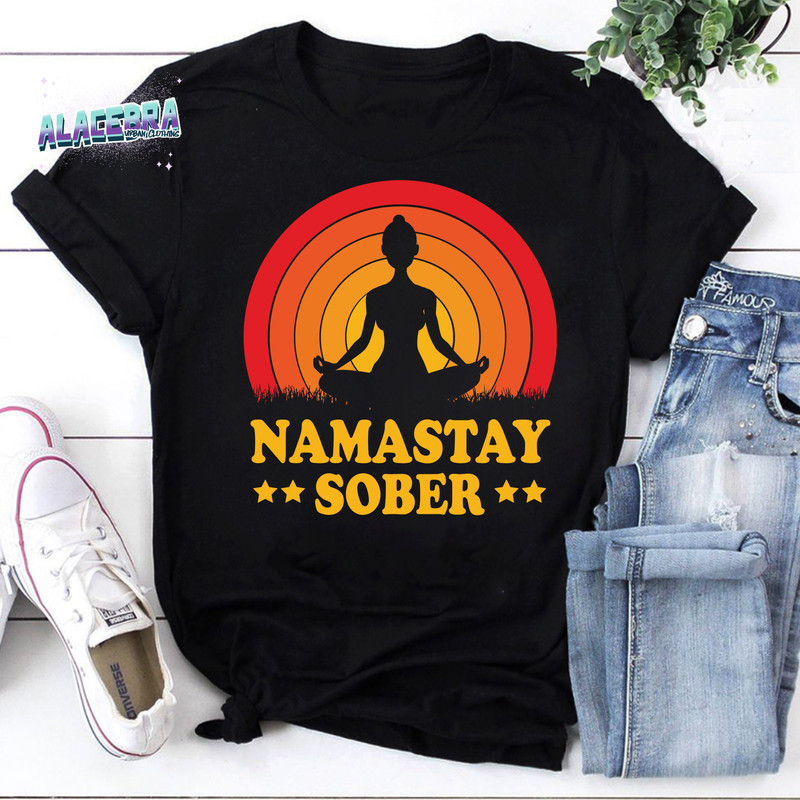 Namastay Sober Retro Sobriety Love To Do Yoga Vintage T-Shirt, Fitness Shirt, Yoga Fitness Shirt, Body Building Shirt, Yoga Pose Shirt.jpg