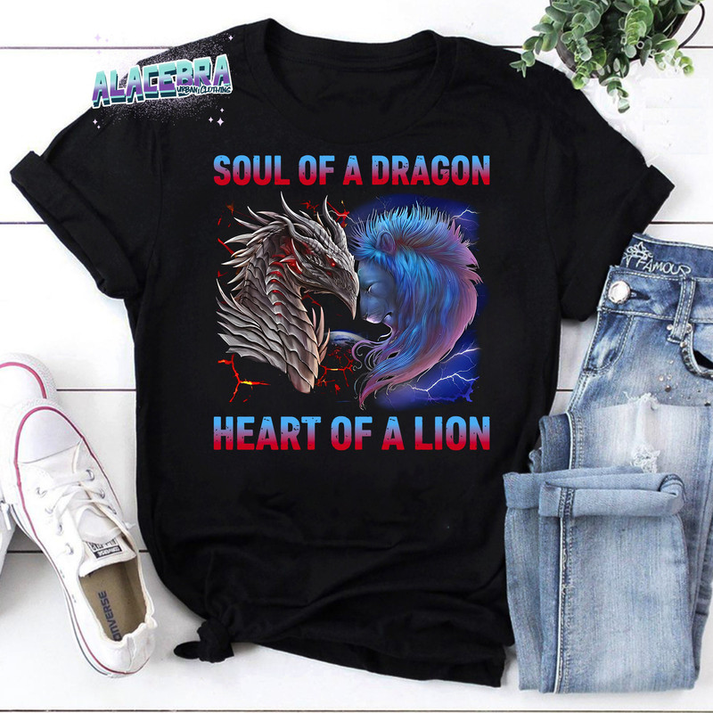 Soul Of A Dragon Heart Of A Lion Vintage T-Shirt, Love Dragon Shirt, For Dragon Lover Shirt, Strong Dragon Shirt, Limited Dragon Shirt.jpg