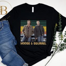 supernatural sam and dean moose and squirrel vintage t-shirt, supernatural shirt, retro movie shirt, gift for christmas