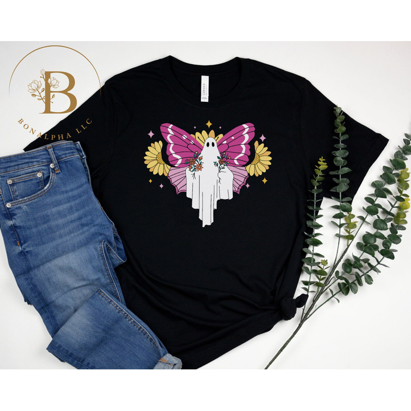 Butterfly Boo Halloween T-Shirt, Ghost Boo Shirt, Halloween Floral Ghost Shirt, Halloween Party Shirt, Trick or Treat Shirt, Boo Halloween.jpg