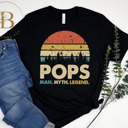 papa pops dad vintage t-shirt, personalized grandpa shirt, custom papa t-shirt, poppop shirt, gift for dad, gift for hus