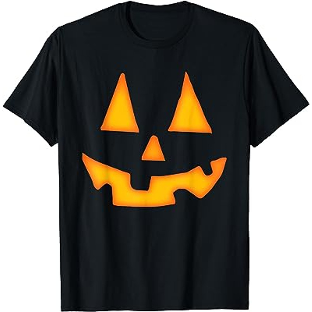 Pumpkin Halloween Shirts for Men Women Jack O Lantern Face T-Shirt.jpg