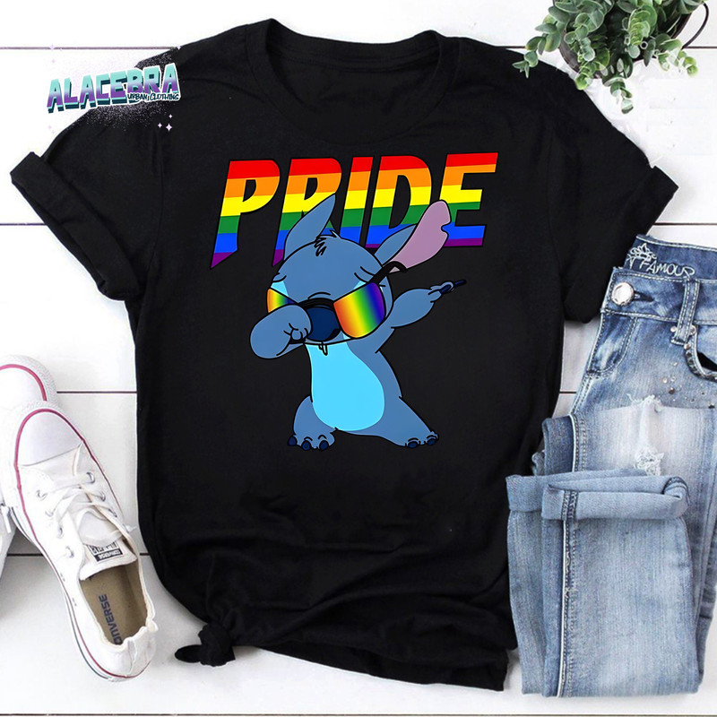 Stitch Lgbt Pride Funny Baby Stitch Dabbing Lgbt Community Gay Lesbian Vintage T-Shirt, Pride Month Shirt, Love LGBT Shirt, Stitch LGBT Gift.jpg
