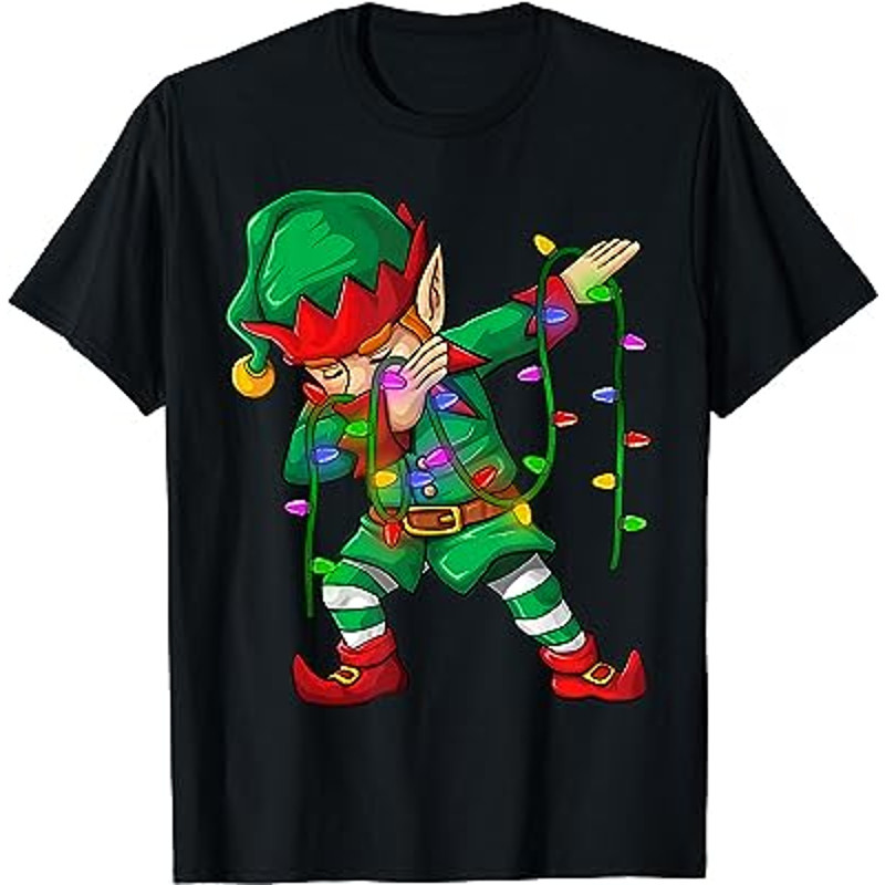 Dabbing Elf Shirt Costume Christmas Squad Men Boy Kids Xmas T-Shirt.jpg
