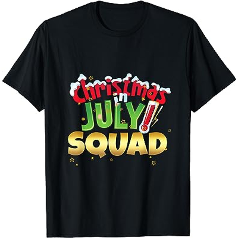 Funny Christmas in July Squad Shirt Summer Group Santa Xmas T-Shirt.jpg