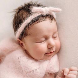 Angora newborn set, bonnet, pants. set for newborn photo session. Knitted Newborn photo props