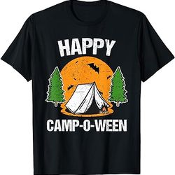 happy camp o ween funny camping halloween t-shirt