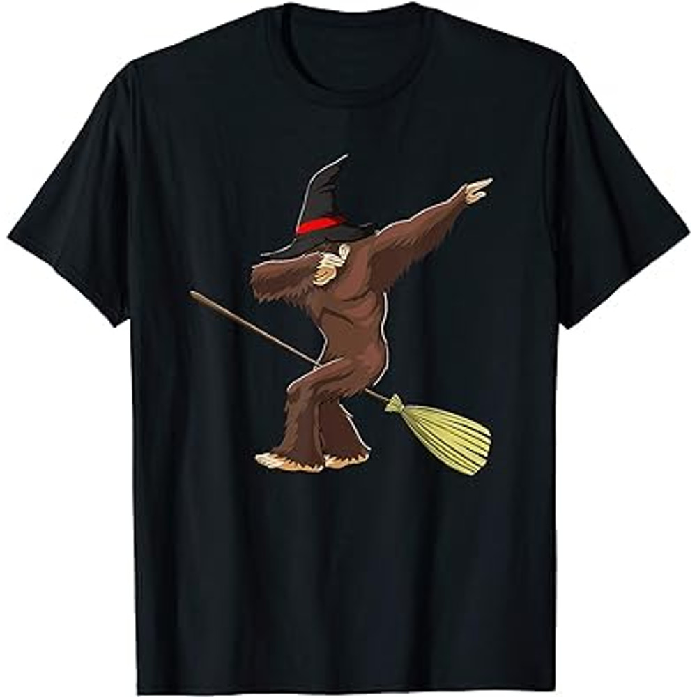 Witch Bigfoot Funny Halloween Horror Scary T-Shirt.jpg