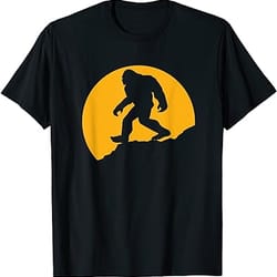bigfoot in full moon funny halloween bigfoot t-shirt