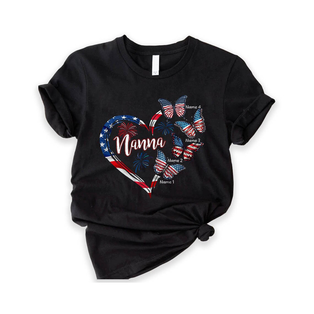 Grandma Shirt, Custom 4th Of July Nana Shirt With Grandchild Names, Patriotic 4th of July Grandma Shirt, 4th Of July Gift.jpg