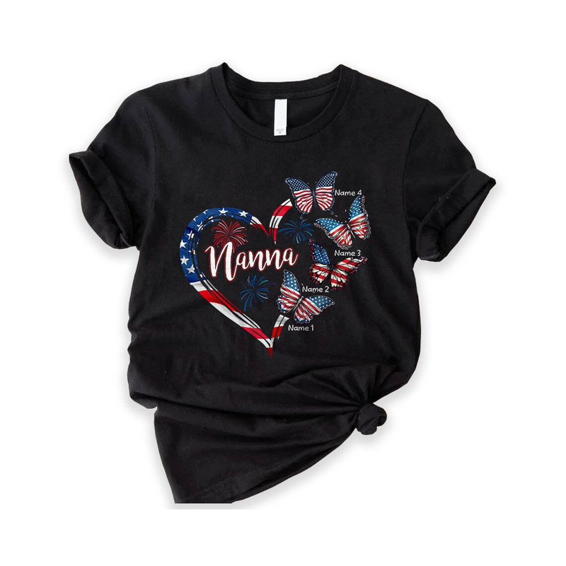 Grandma Shirt, Custom 4th Of July Nana Shirt With Grandchild Names, Patriotic 4th of July Grandma Shirt, 4th Of July Gift.jpg