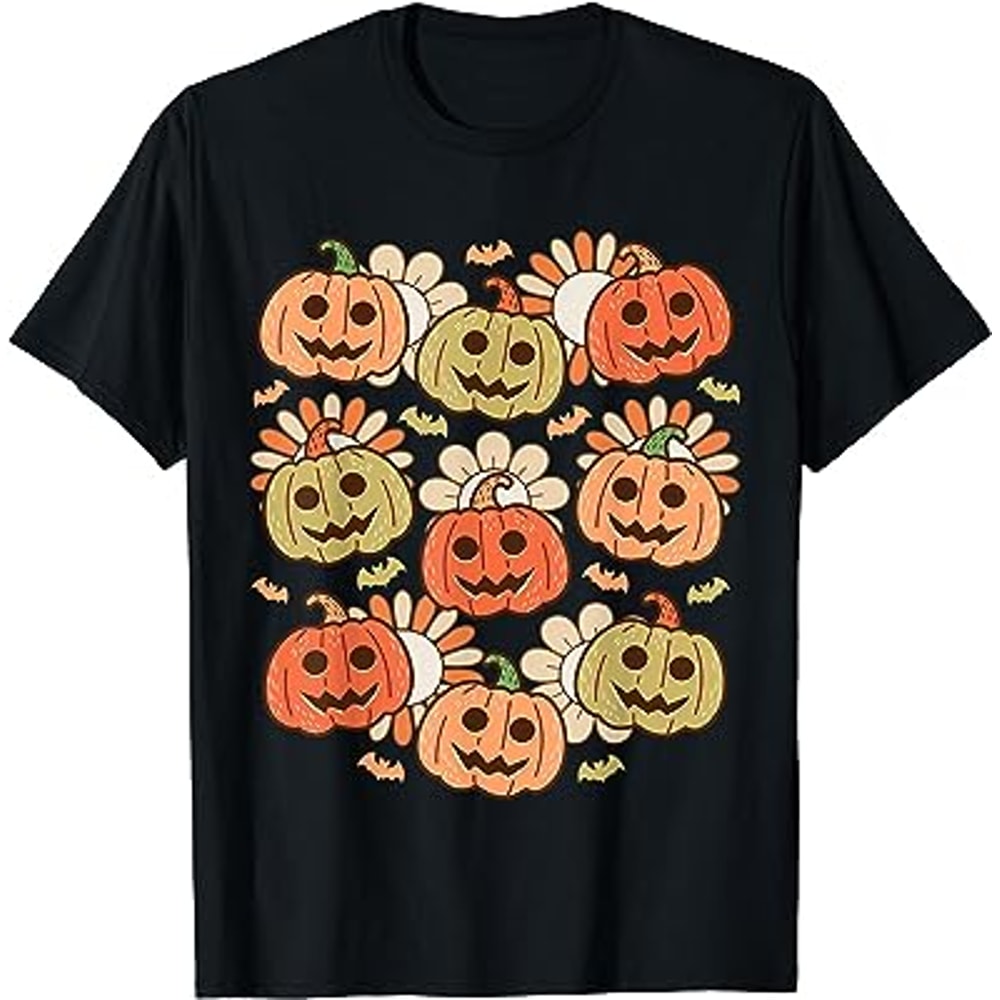 Vintage Retro Halloween Pumpkins Happy Halloween Fall Season T-Shirt.jpg