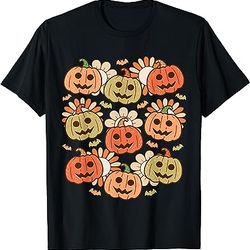 vintage retro halloween pumpkins happy halloween fall season t-shirt