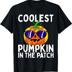 coolest pumpkin in the patch halloween boys girls t-shirt