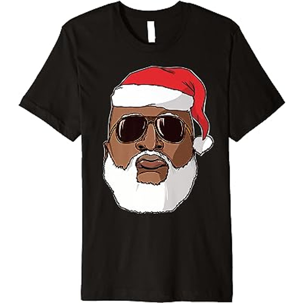 Black hip hop Santa Claus novelty African American Santa Premium T-Shirt.jpg