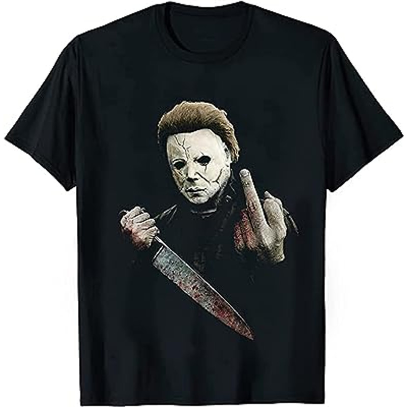 Michael Myers Halloween Middle Finger Horror Movie T-Shirt Black, Medium.jpg
