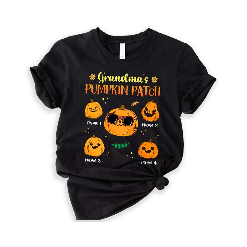 Pumpkin Grandma Halloween Comfort Colors Shirt, Grandma Shirt With Grandkids Names, Grandma’s Spooky Shirt, Grandma’s Little Pumpkins.jpg