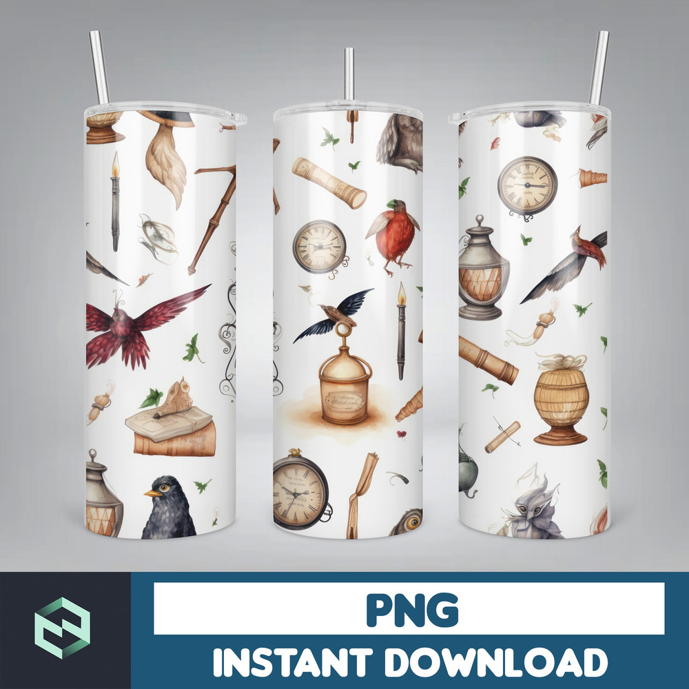 Harry Tumbler Wrap, Harry 20 oz Tumbler Wrap Design, Potter Tumbler Sublimation PNG, Harry Magic Tumbler, HP Wizard (30).jpg