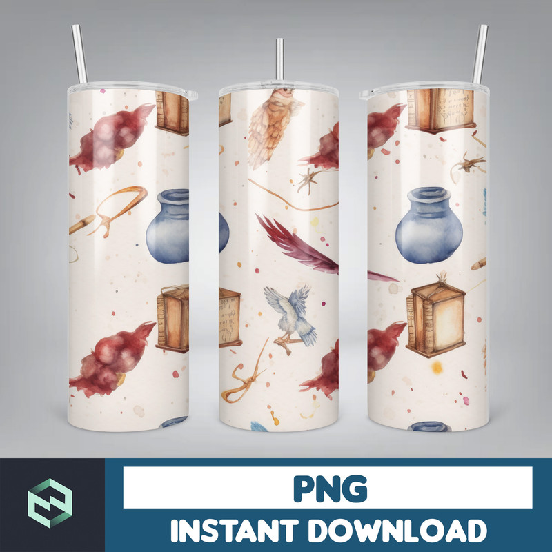 Harry Tumbler Wrap, Harry 20 oz Tumbler Wrap Design, Potter Tumbler Sublimation PNG, Harry Magic Tumbler, HP Wizard (36).jpg