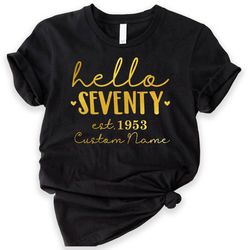 custom seventy birthday shirt, 70th birthday shirt, 70 & fabulous shirt, 70 and fabulous shirt, 70th birthday shirt, bir